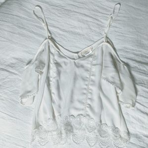 Sheer Off-white Crop Top